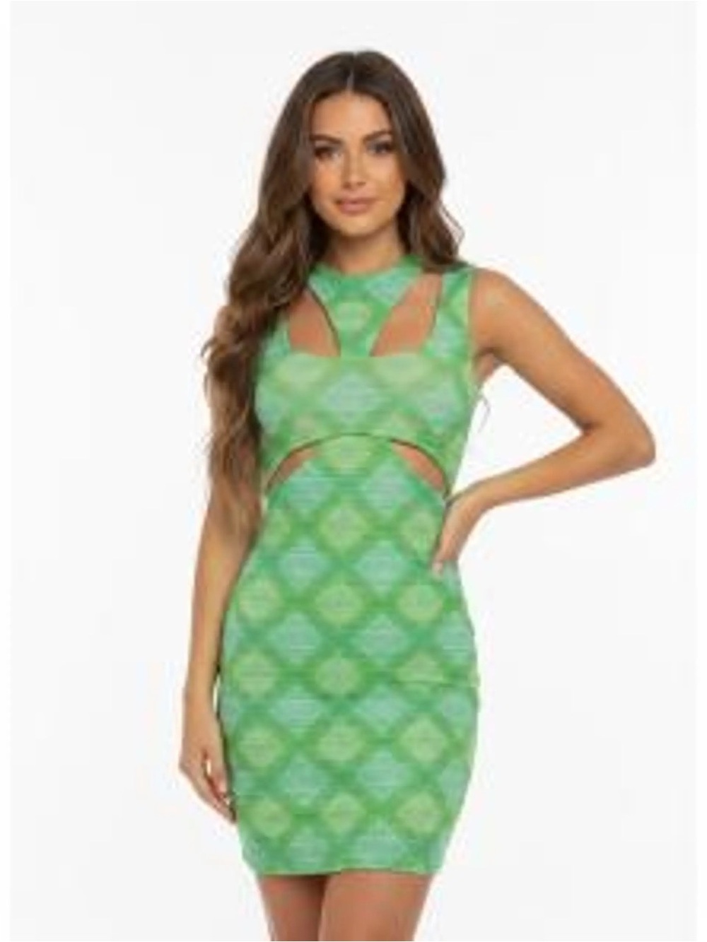 Camila Coelho Christine Mini Dress Multi Dot Size Small Green and Yellow